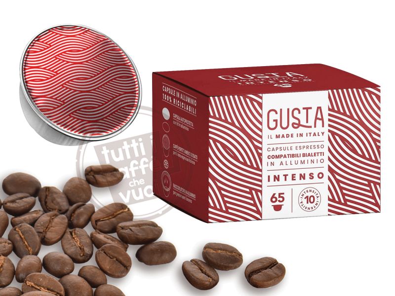 260 Capsule Caffè Bialetti GUSTA INTENSO Originali Alluminio