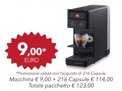 PACCHETTO MACCHINA ILLY IPERESPRESSO Y3 NERA + 216  CAPSULE