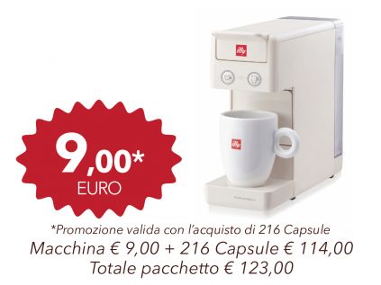 PACCHETTO MACCHINA ILLY IPERESPRESSO Y3 BIANCA + 216 CAPSULE